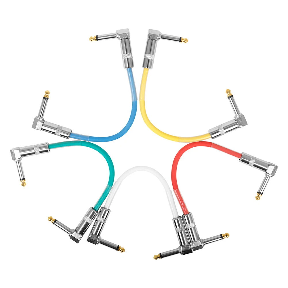 

Соединительные кабели для гитары, 15 см, эффект Φ, прочные никелированные разъемы 1/4 дюйма, прямоугольный гитарный Педальный инструмент, кабель