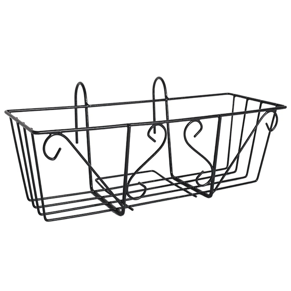 

Flower Pot Iron Hanging Basket Plant Racks Rectangle Flower Pot Rack Suitable For Balcony Outdoor Gardening Pots Flower Decor