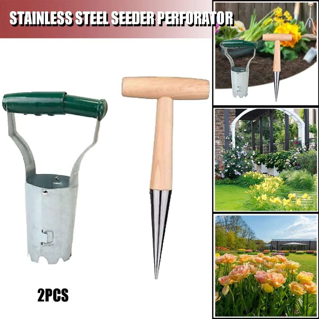 

High Quality Hand Planting Dibber Bulb Planter Automatic Release Bulb Transplanter Gardening Plant Grass Plugger Tool Home