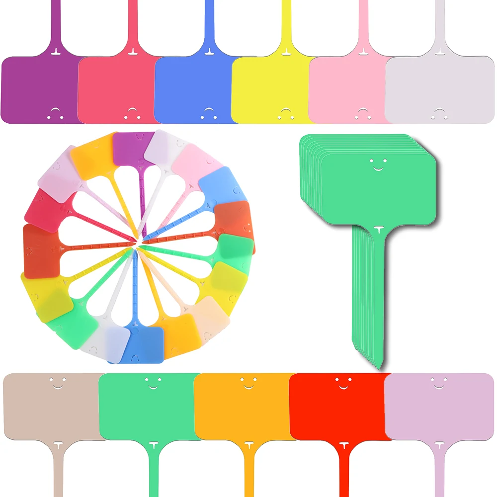 

T-type Plant Labels Tag Plastic Waterproof Anti-UV Clean and Reuse Diy Garden Decorating Tool Multiple Color Identification Card