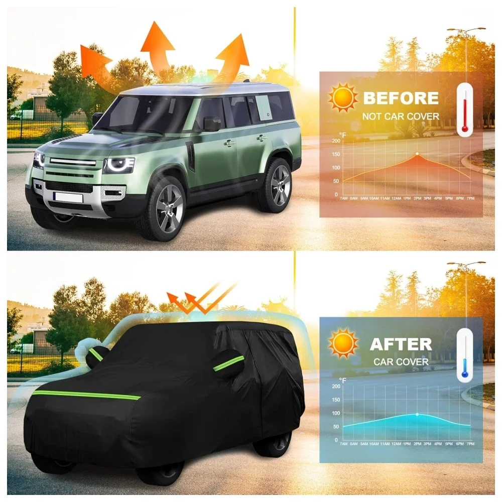 Фото Автомобильный чехол для Land Rover Defender, автомобильный чехол, водонепроницаемый, всепогодный, ветрозащитный, на заказ, подходит для Land Rover Defender 4-Door 2020-2023 №5