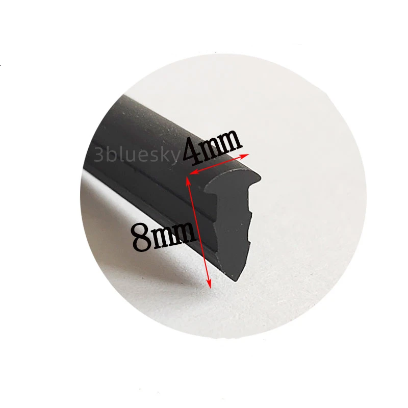 

Rubber T Strip Glass Metal Wood Edge Encloser Shield Car Seals Cable Solar Photovoltaic Panels Sealing Strip 4x8mm Black