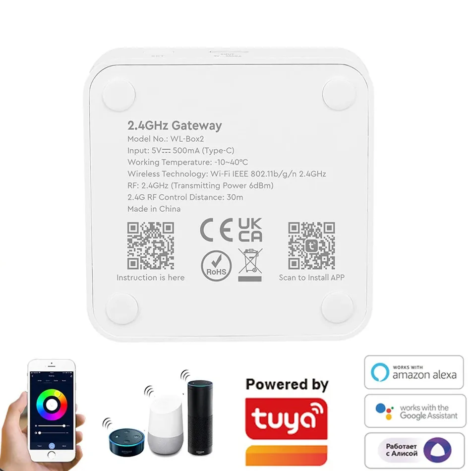 Miboxer WL-IBox2 поддерживает третье наименование, Голосовое управление, беспроводное управление Wi-Fi, подходит для всех 2,4 ГГц светодиодных ламп се... (art.: 3920c16a91c23) - 3920c16a91c23