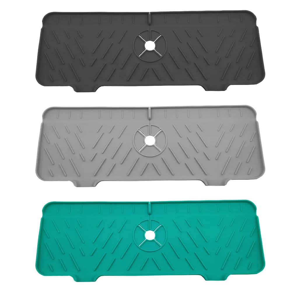 

Kitchen Silicone Faucet Mat Sink Splash Guard Faucet Drainage Mat Drying Pad Kitchen Bathroom Countertop Protection Mat