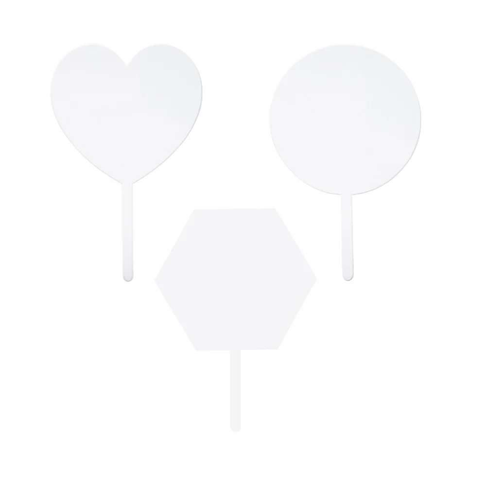 10 шт. прозрачные пустые круглые/сердца акриловые топперы для торта сделай сам