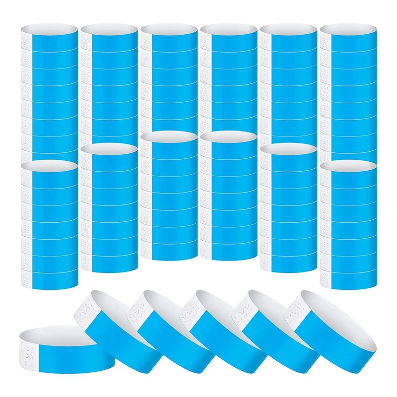 

NEW-1200 Pack Of Paper Wristbands For Various Activities Neon Light Wristbands Lightweight Concert Wristbands (Blue)