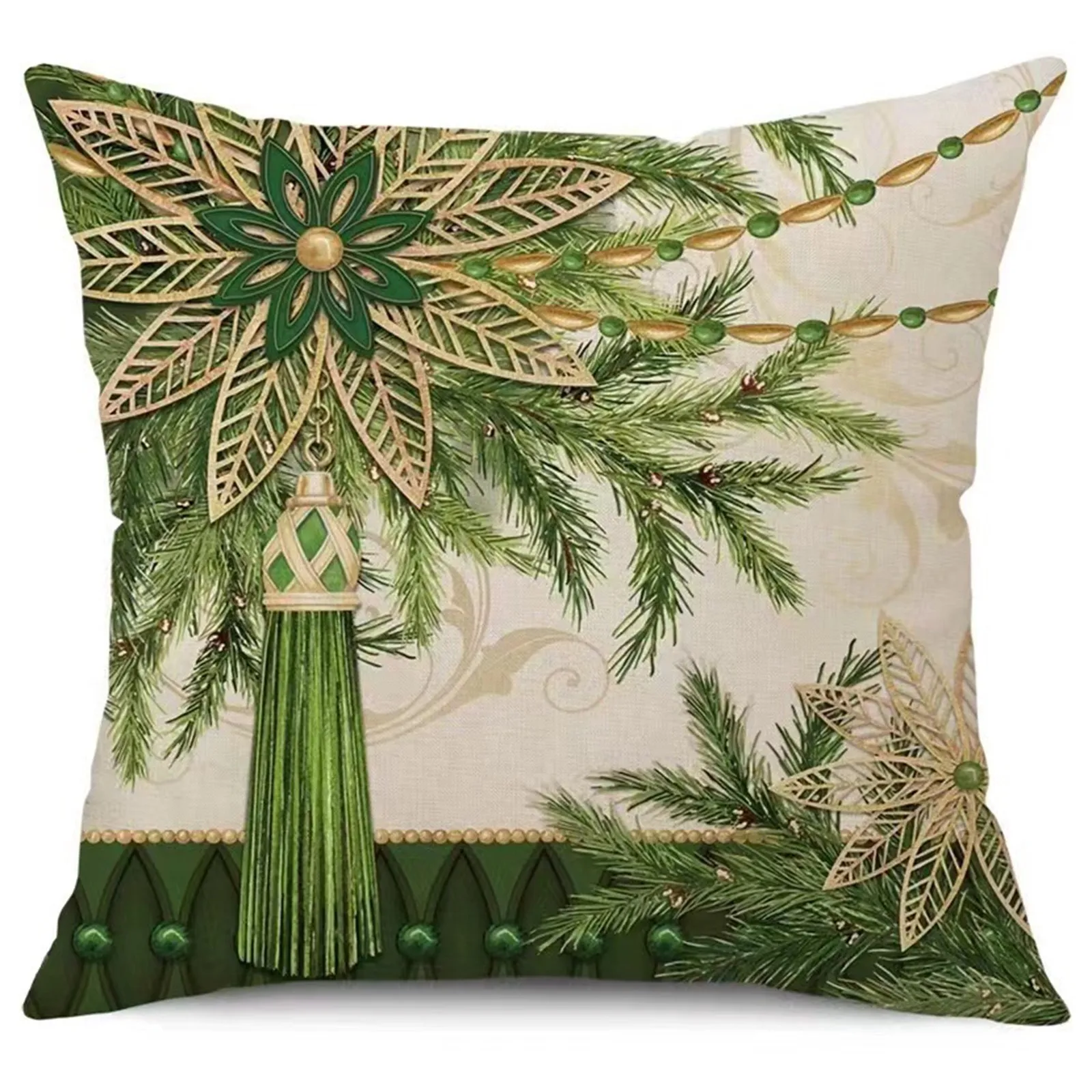 

Holiday Seasonal Decor Christmas Pillow Cushion Cover Sofa Pillowcases Single Side Printing Comfortable Plush Material