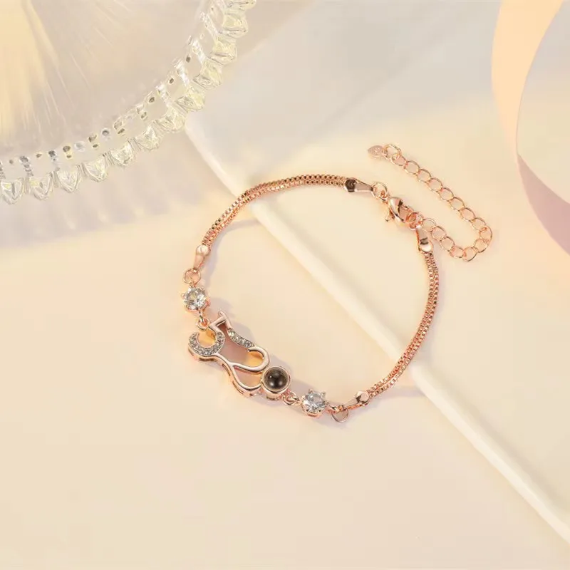HIYONG Personalized Photo Projection Bracelet Couple Holiday Gift Custom Jewelry Birthday Lover Family Memory Souvenir