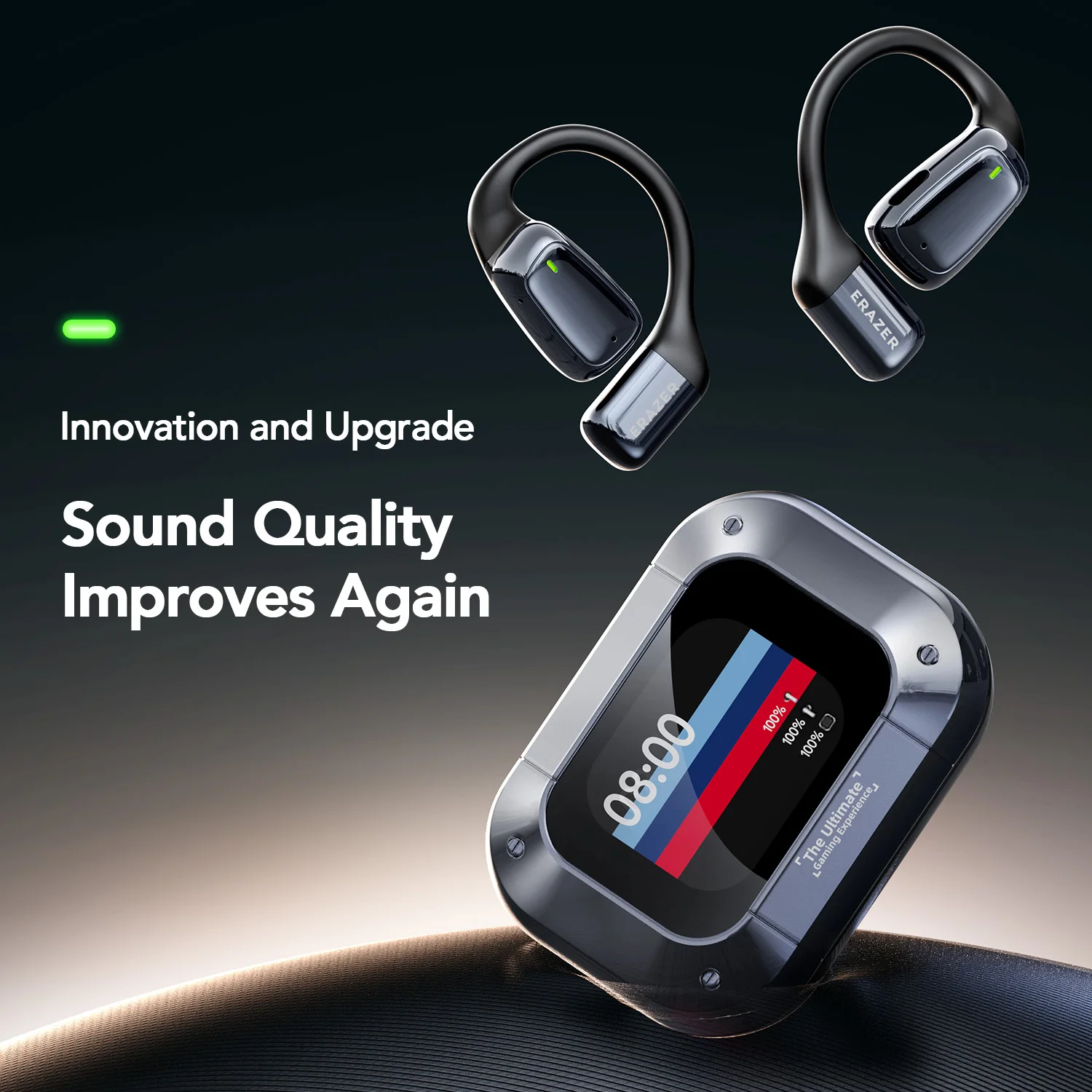 Фото Наушники Erazer XT82PRO Bluetooth V5.4, беспроводные наушники со светодиодным цифровым дисплеем, гарнитура с шумоподавлением, новый сверхдолгий срок службы №1