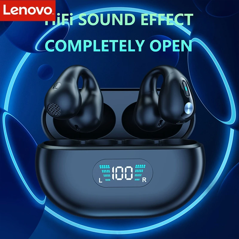 

2023 Lenovo Sound Earcuffs TWS Earbuds Wireless Earphones Bluetooth 5.3 Headphone HiFi Stereo Sports Waterproof Earhook Mic