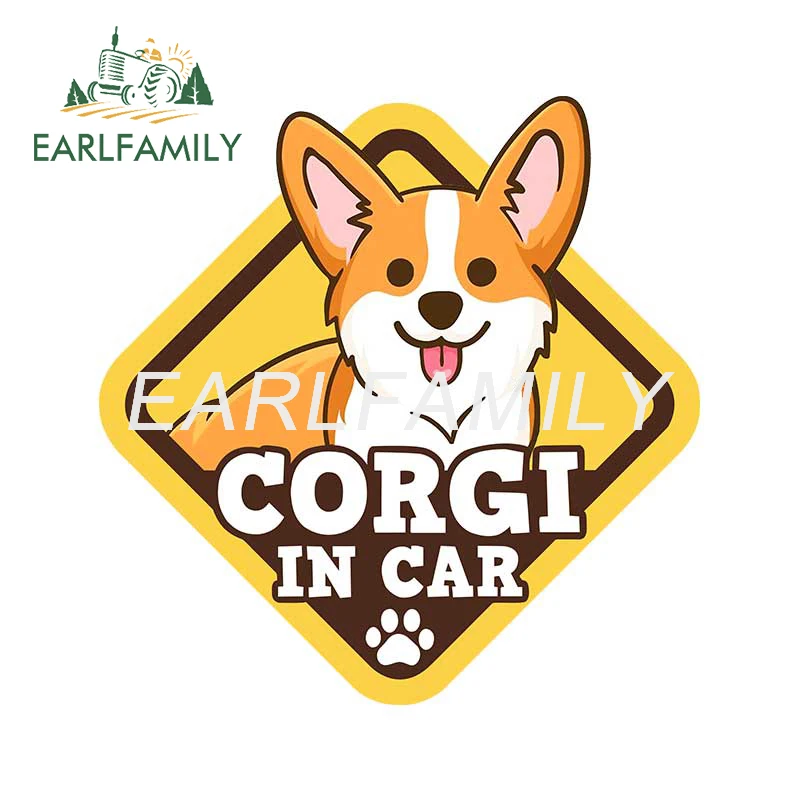 

Автомобильная наклейка EARLFAMILY, 13 см, для Corgi Pembroke, наклейка для автомобиля, мотоцикла, окклюзия, царапины, автостайлинг RV JDM