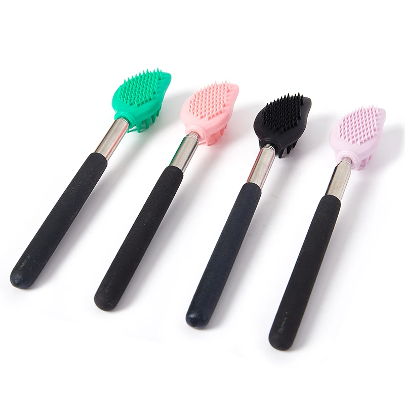 

Telescopic Silicone Head Massage Brush Long Handle Exfoliating Scrub Scratcher Backscratcher Massager Tool