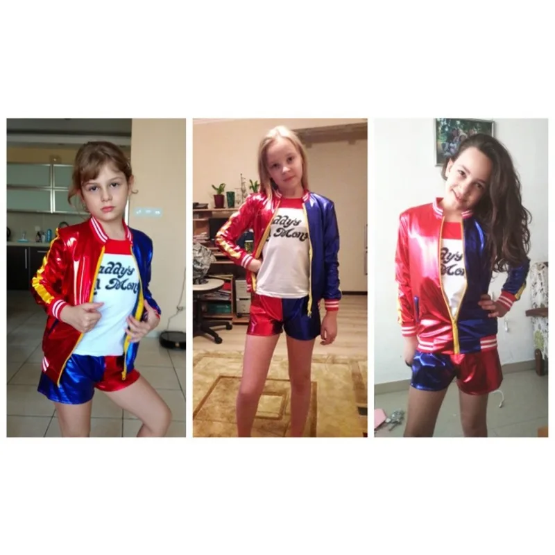 Hrley Quinn косплей костюм отряд самоубийц COS наряды Хэллоуин для девочек ролевых игр