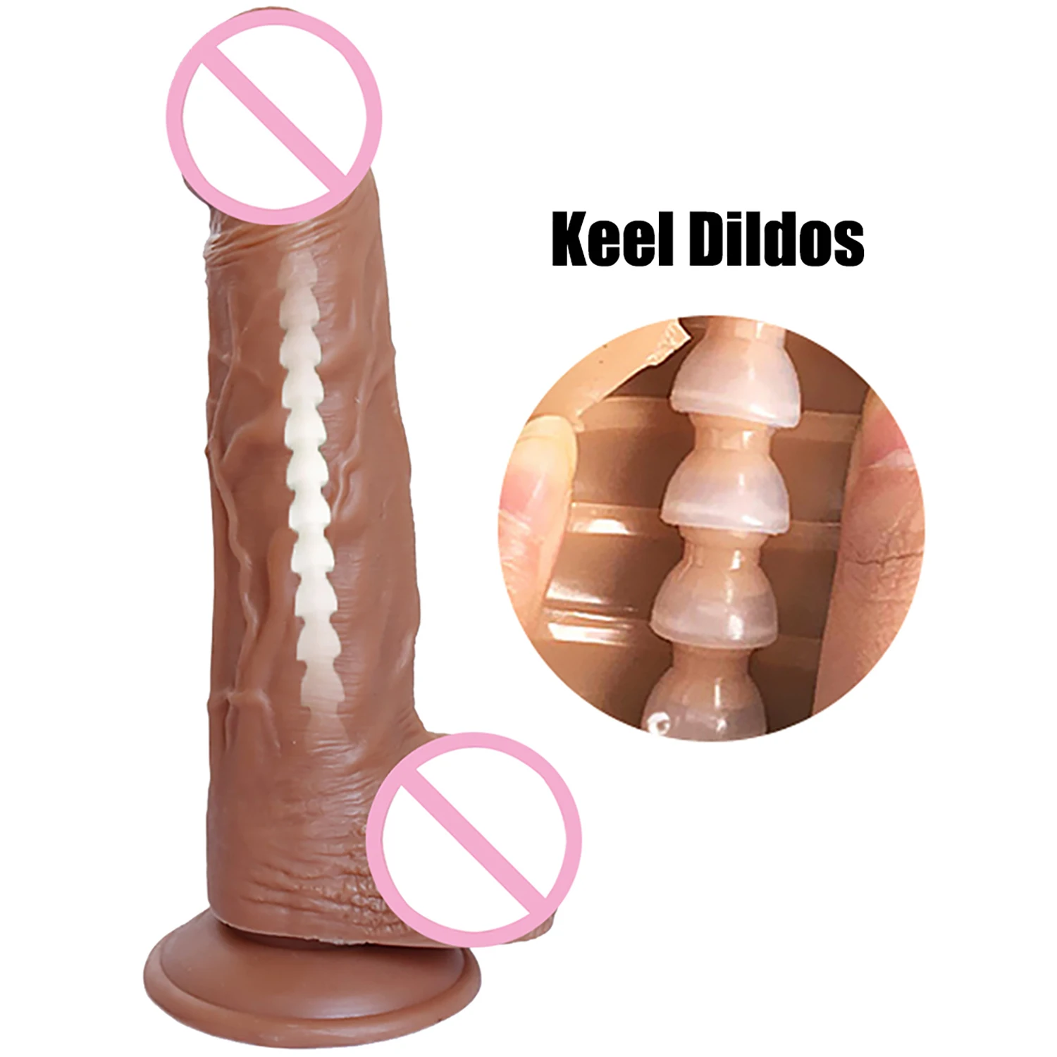 

Huge Realistic Keel Dildos with Suction Cup Soft Penis Thick Phallus Stimulate Vagina Anus Dick Sex Toy for Women Masturbation
