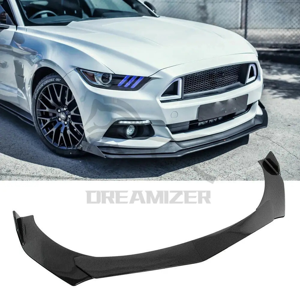 

For Ford Mustang 2000-2021 Car Front Bumper Lip Splitter Spoiler Protector Bumper Cover Trim Windproof Spoiler Covers Body Kits