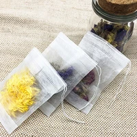 disposable tea bags 100pcs corn fiber empty pocket string bag spice filter te sachets tea accessories tea bag supplies gadgets