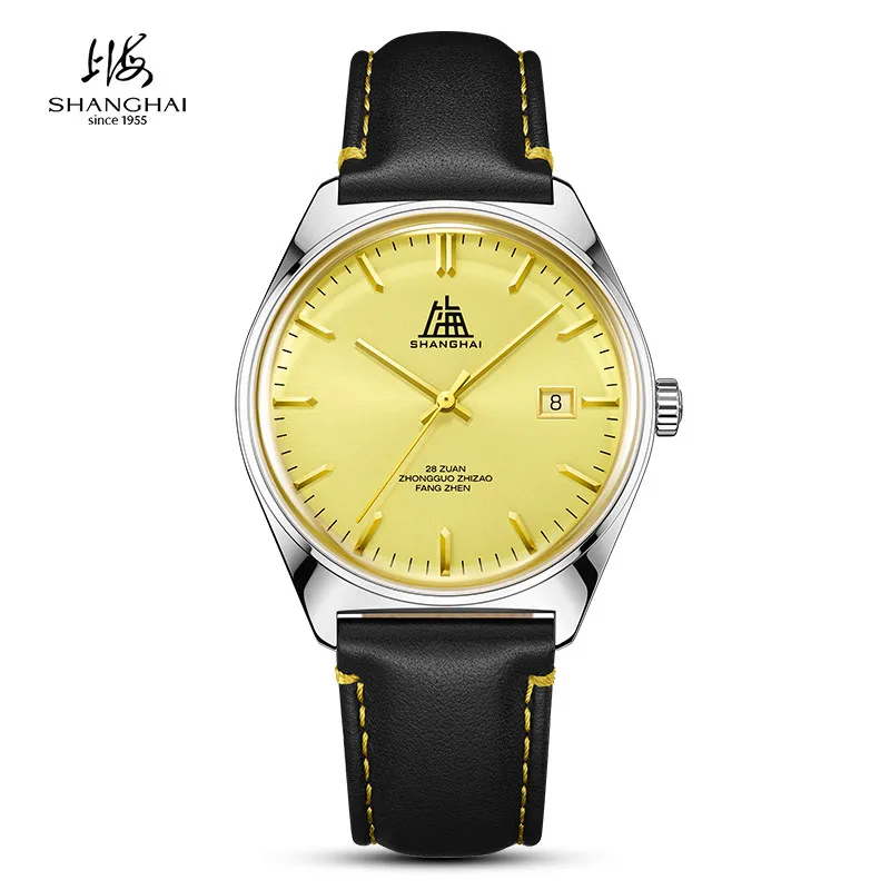 Фото Магазин часов Magic City Watch Store Shanghai Watch, мужские часы серии Tribute с ремешком из натуральной кожи, механические часы 7120 Repeat №5