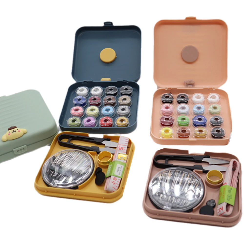 

Anime Kawaii Sanrioed Kuromi Cute Cinnamoroll Kitty Cat Household Multi-Function Sewing Box Magnetic Absorption Nano Box Set