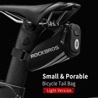 rockbros mini portable bicycle bag reflective saddle bag mtb road cycling nylon tail bag seatpost panniers bike accessories