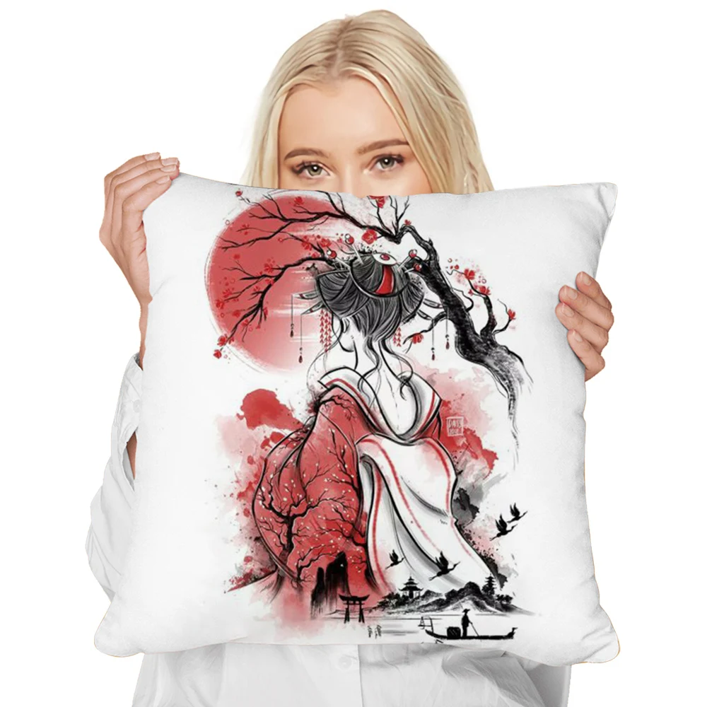 

CLOOCL Sakura Samurai Pillow Case 3D Graphic Polyester Zipper Cover Cushion Fashion Pillowcases For Bed Sofa Dropshipping