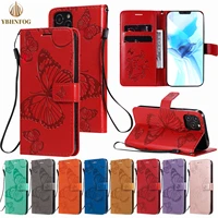 3d butterfly wallet leather case for iphone 13 11 pro max 12 mini xr x xs 7 8 plus 6 6s plus 5s se 2020 holder flip satnd cover