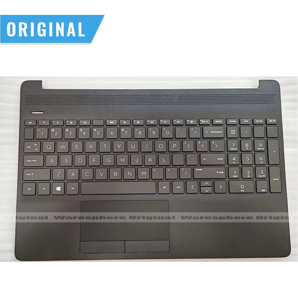 

Новый оригинальный Упор для рук для HP 15-DW Верхняя Крышка верхняя чехол с клавиатурой США без подсветки Черный L94460-001