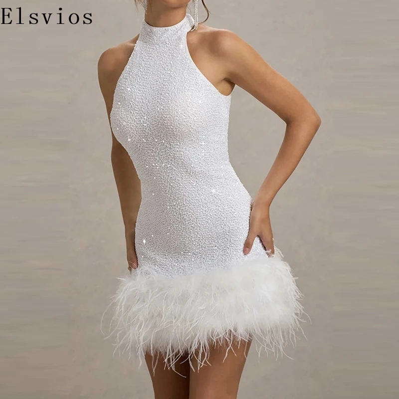 Сексуальное коктейльное тонкое клубное платье с блестками женское элегантное