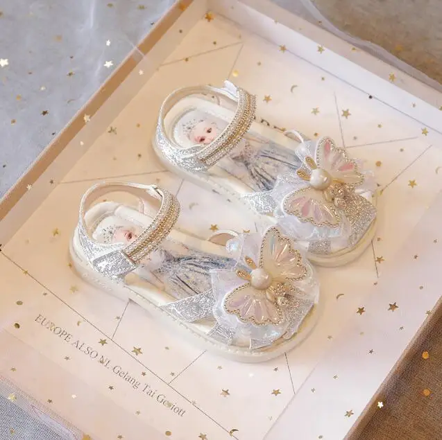 

Girls Sandals Summer Shoes Cute Flower Roman Shoes Pink Beige Pearl Beading Open-toe Kids Girls Beach Sandals Kids Shoes Zip