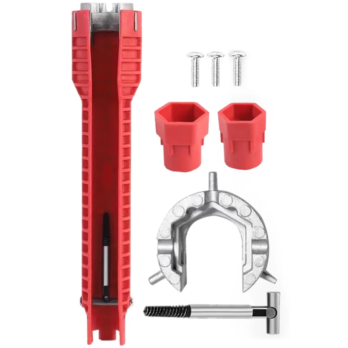 

Flume Wrench Anti-slip Kitchen Repair Plumbing Tool Wrench 8 In 1 Multifunctional English Key Plumbing Pipe Wrench Tool
