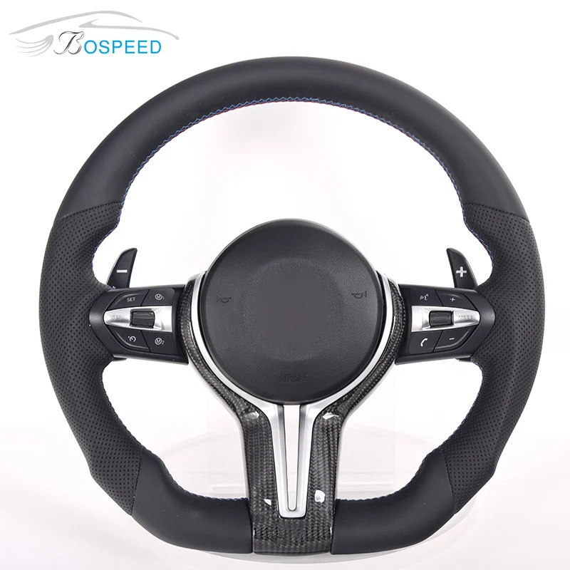 

Car Steering Wheel For BMW F03 F04 F80 F82 F01 F10 F32 F33 F36 M3 M4 M5 Leather LED Carbon Fiber