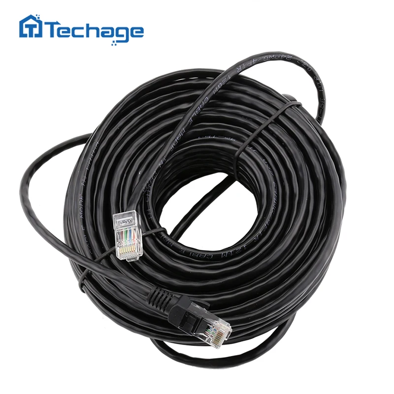 Techage 10M 20M 30M 50M cat5 Ethernet Network Cable RJ45 Patch Outdoor Waterproof LAN Cable Wires For CCTV POE IP Camera System
