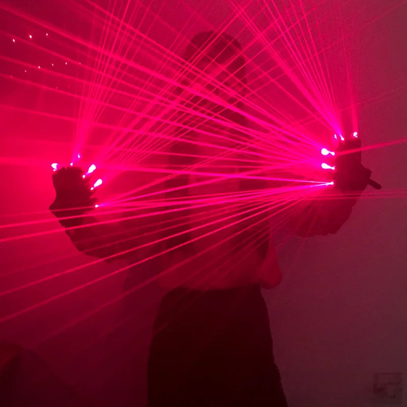 Красные/зеленые лазерные перчатки с USB