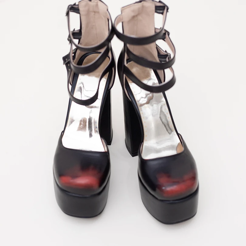 Босоножки женские на очень высоком каблуке сандалии платформе с тремя ремешками