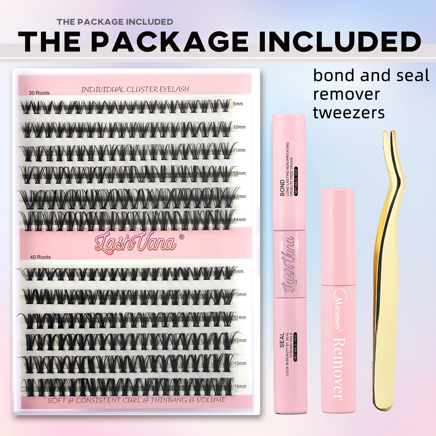 

Eyelashes 240 PCS Clusters Lash Bond and Seal Makeup tools DIY Lashes Extension kit for gluing Lashes Gluing Glue Accessories