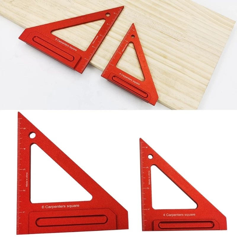 

Carpenter Square, 4in 6in Aluminum Square Woodworking Carpenter Framing Square Wood-working Angle Square M4YD