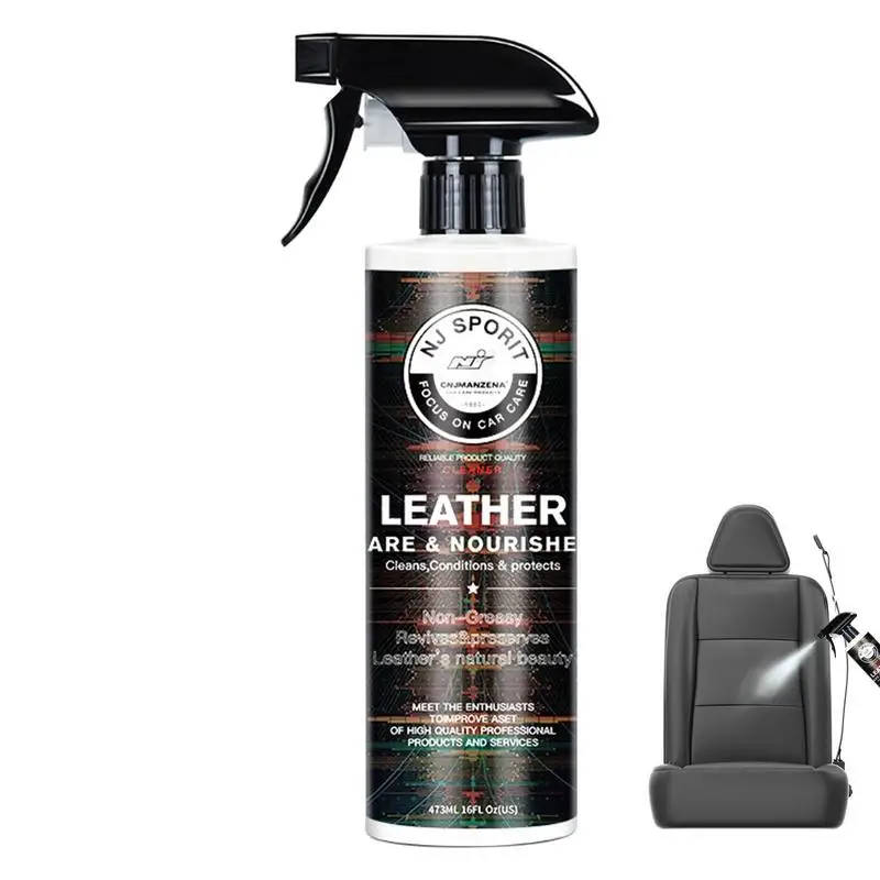 

Leather Protector Spray Sprayable Car Leather Cleaner Spray 473ml Leather Cleaner Restores Leather Surfaces Uv Protectants Help