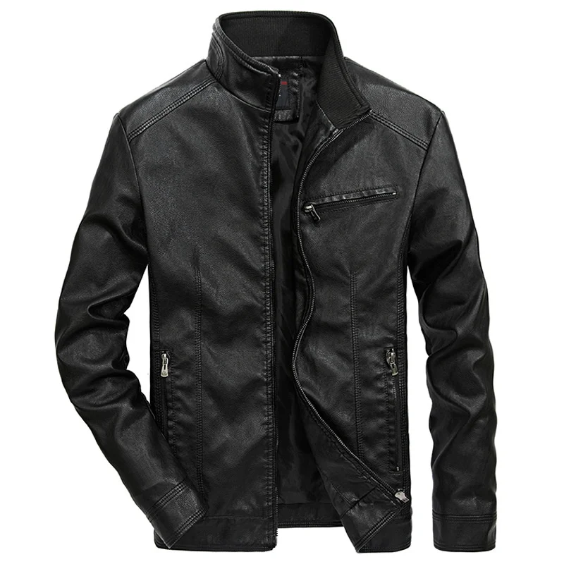 

Good Quality Brand Motorcycle Leather Jackets Men 2022 Warm Patchwork Military Jacket Baseball Collar Pilot Leather Jacket Coats