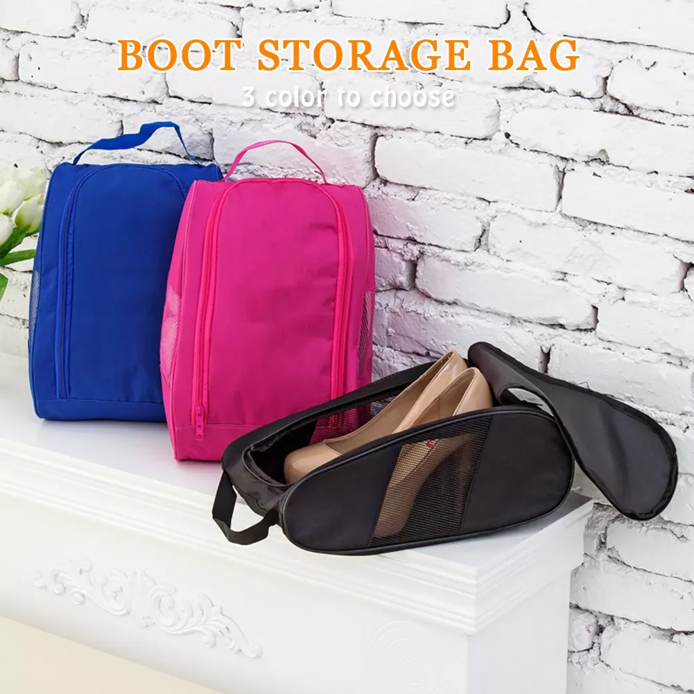 

Washable Sneakers Boot Storage Bag Shoes Organizer Dual Zipper Oxford Cloth With Handle Foldable Travel Portable Fishing Home