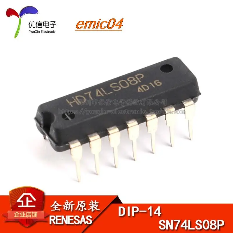 

5 шт., HD74LS08P DIP-14 2