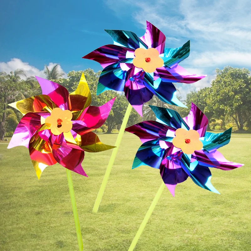 

5pcs Plastic Windmill Garden Pinwheel Garden Kindergarten Decor Kids Handhold Toy Lawn Party Decor Birthday Wedding Decoration