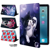folio tablet case for apple ipad 234ipad5th6th gen 9 7 pu leather funda flip stand cover with cute animal and old image
