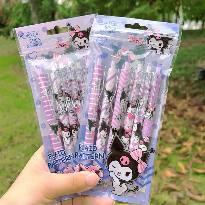 

Sanrio гелевая ручка 12-36 шт. Kawaii Hello Kitty Kuromi Melody Cinnamoroll Мультяшные канцелярские принадлежности для студентов Письменные ручки для школы 0,5 черная сумка