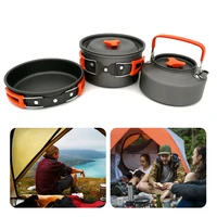 outdoor camping cookware kit aluminum cooking set water kettle pan pot kitchen hiking picnic bbq tableware supplies picnic set