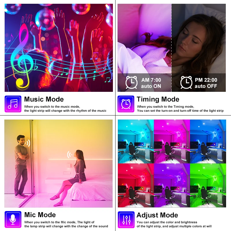 Светодиодная лента RGB с Wi-Fi 5050 5-20 м Bluetooth гибкая не Водонепроницаемая светодиодная