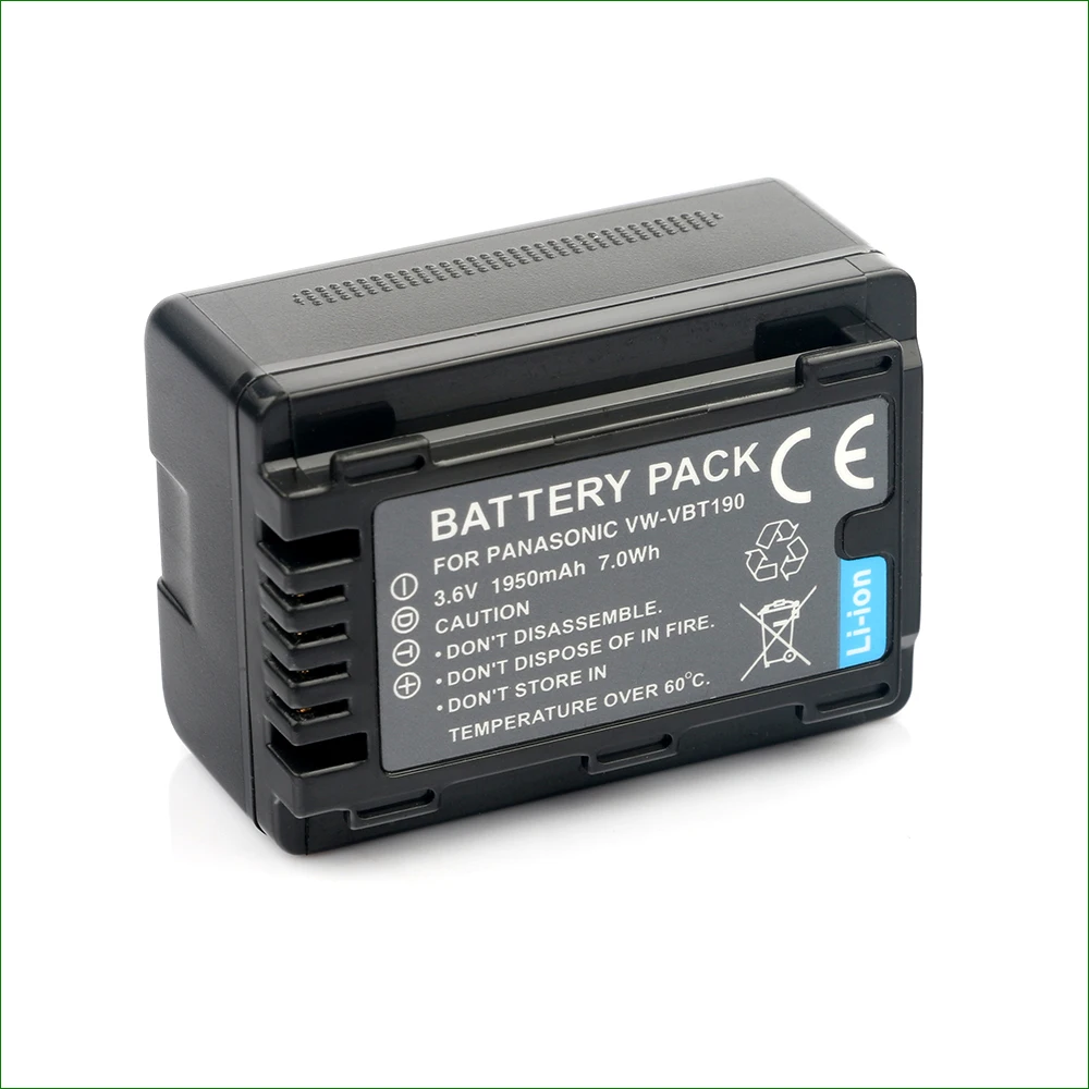 

VW-VBT190 Battery 1950mAh Camera Batterie For Panasonic HC-V360 HC-V380 HC-V480 HC-V510 HC-V520 HC-V530 HC-V550 HC-V710 HC-V720