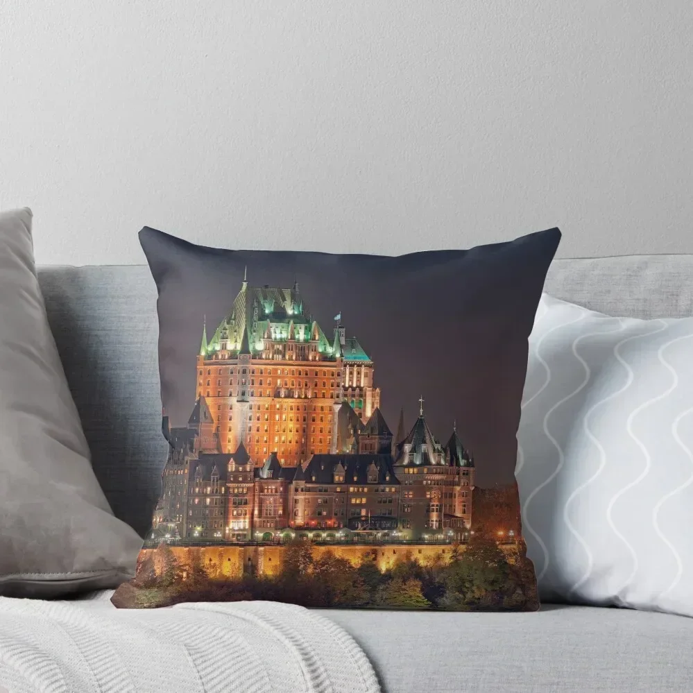 Ночной вид Le Chateau Frontenac (Версия 2) подушка Quebec City чехол для подушек эстетическая