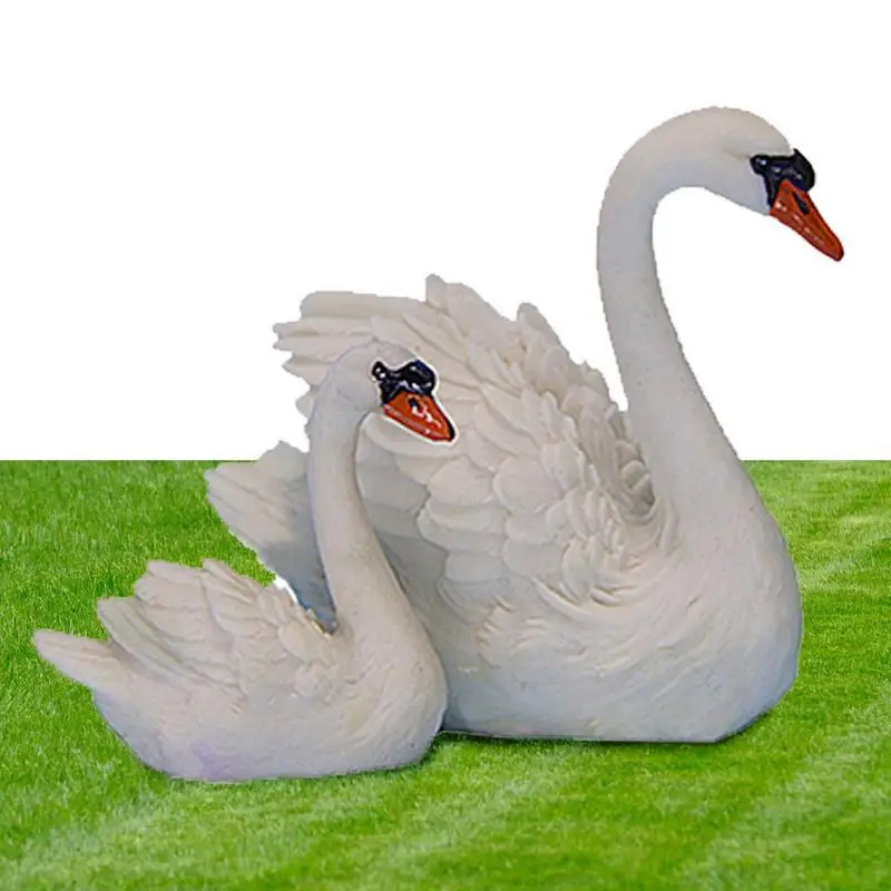 

2Pcs Mini White Resin Figurine Home Garden Statues Fountain Fairy Garden Landscape For Lawn Garden Decoration