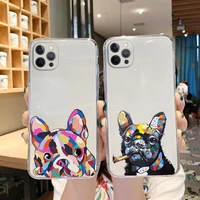 tpu back cover for iphone 13 12 mini 11 pro x xr xs max pug dog french bulldog silicone soft case for iphone 8 7 plus phone case