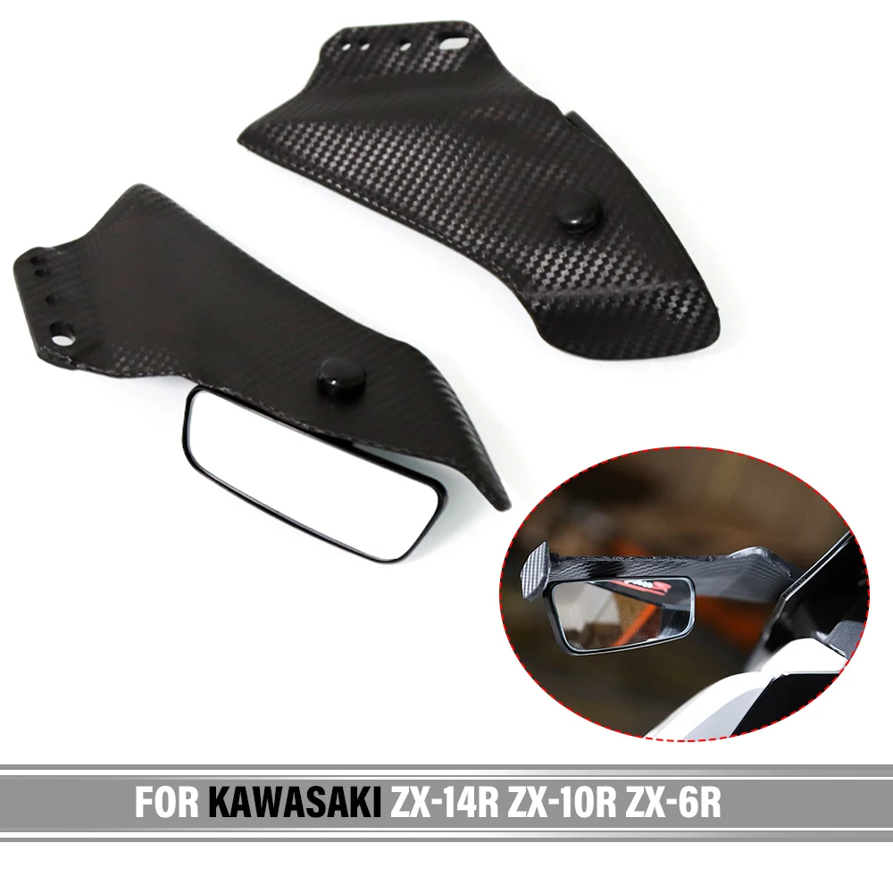 

For KAWASAKI ZX-14R ZX-10R ZX-6R Universal Motorcycle Side Wing Fairing Spoiler Adjustable Flank Spoiler Fairing with Mirrors