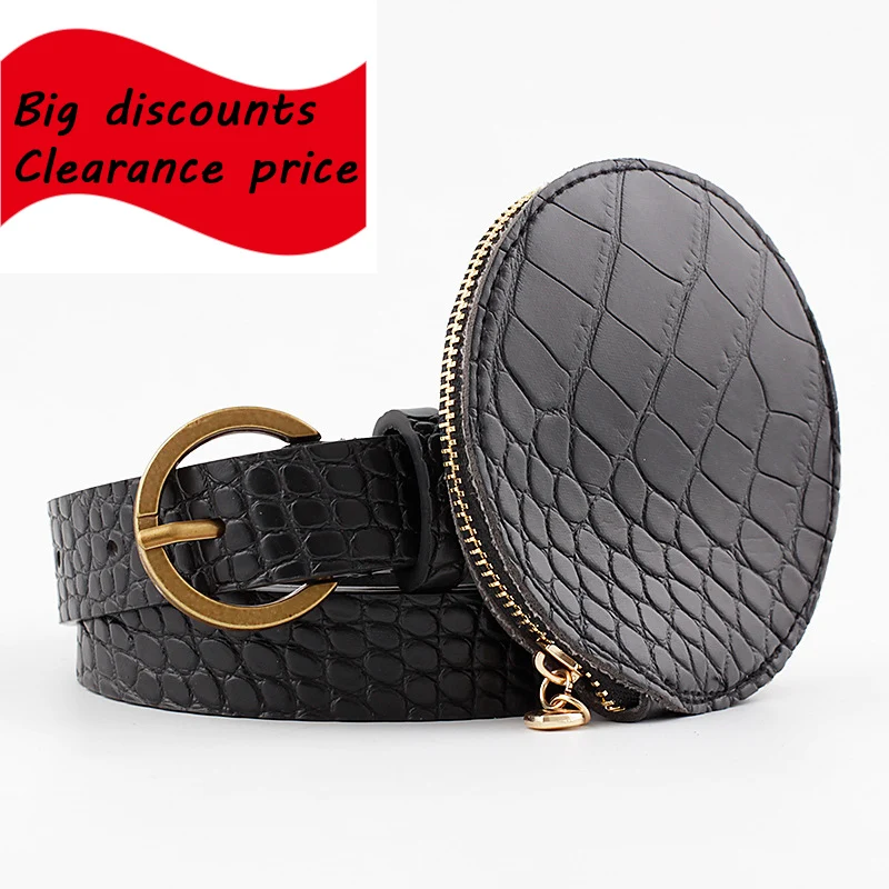 

Big discounts Deduction side gold buckle jeans wild belts for women fashion Women Waist belt bag Circle Pin Buckles Belt female